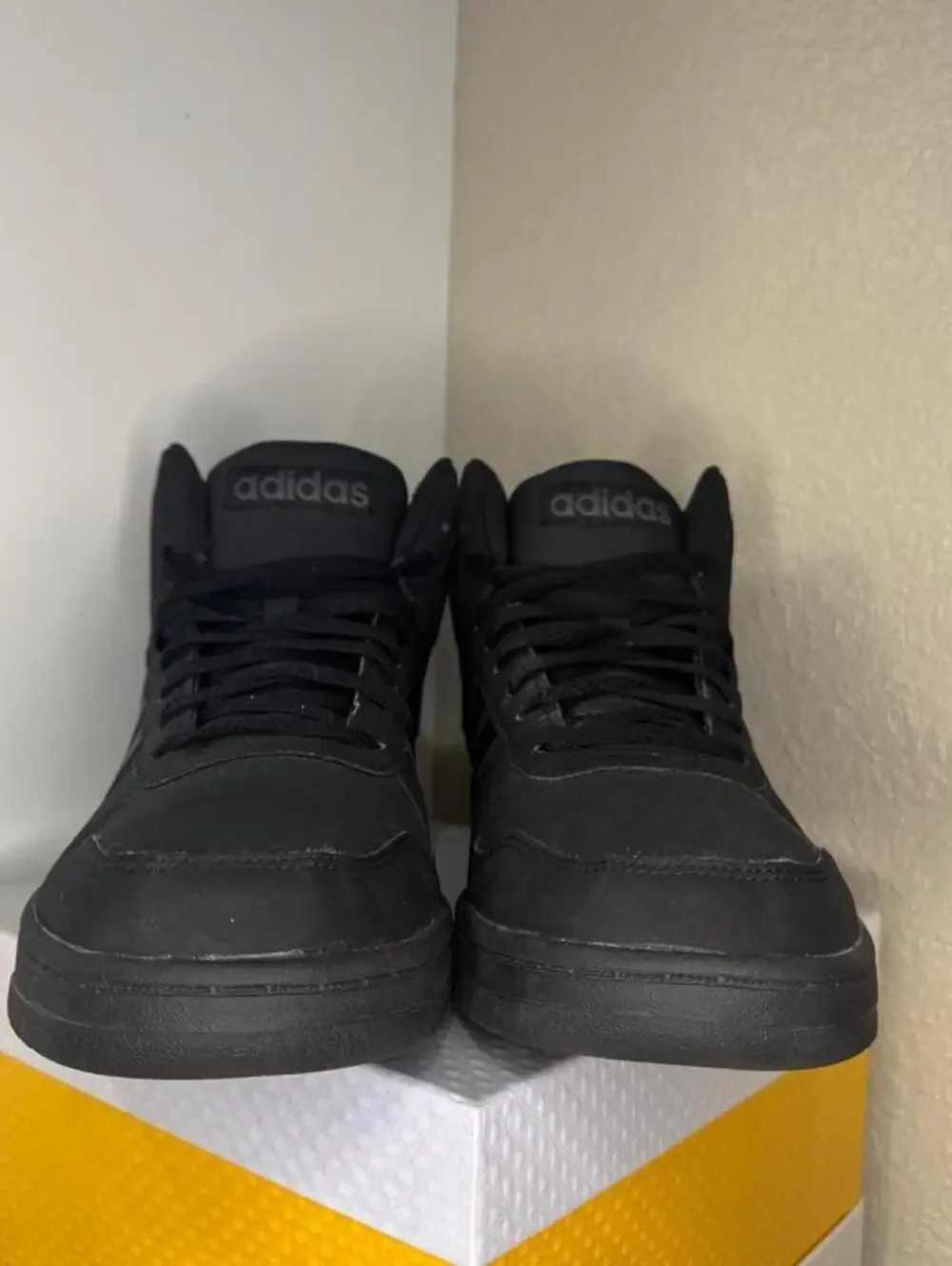didas Hoops 3.0 Mid Men's Size 12 Triple Black Basketball Sneakers High Top